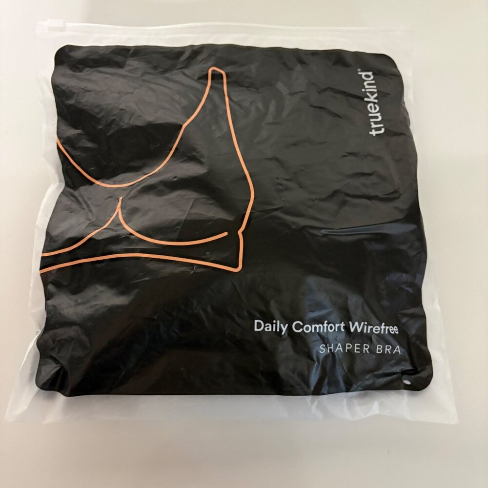 Truekind Daily Comfort Wirefree Shaper Bra Size 4XL Black Back Hook Closure NEW